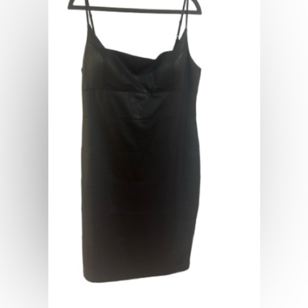 Bebe Faux Leather Black Python Print Stretch Midi… - image 3